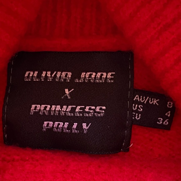 Olivia Jade x Princess Polly Women’s Cropped Red Turtle Neck Sweater  Size:  4 - Picture 10 of 11